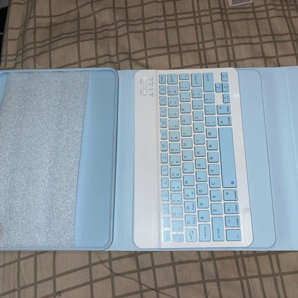 Light blue 11inch wireless keyboard leather case